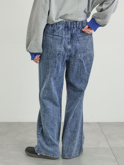 【オーガニックコットン】デニムフレアパンツ（サックスブルー/ブルー/キナリ）｜Samansa Mos2（サマンサ モスモス）通販