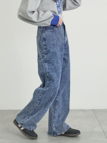 【オーガニックコットン】デニムフレアパンツ（サックスブルー/ブルー/キナリ）｜Samansa Mos2（サマンサ モスモス）通販