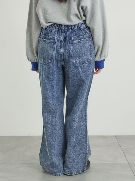 【オーガニックコットン】デニムフレアパンツ（サックスブルー/ブルー/キナリ）｜Samansa Mos2（サマンサ モスモス）通販