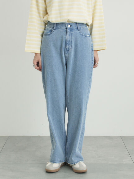 【オーガニックコットン】デニムフレアパンツ（サックスブルー/ブルー/キナリ）｜Samansa Mos2（サマンサ モスモス）通販