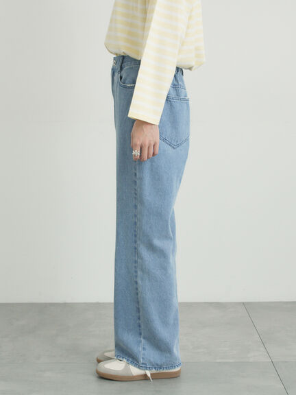 【オーガニックコットン】デニムフレアパンツ（サックスブルー/ブルー/キナリ）｜Samansa Mos2（サマンサ モスモス）通販