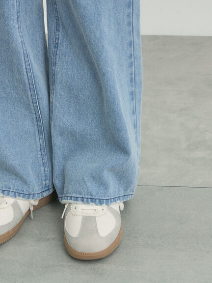 【オーガニックコットン】デニムフレアパンツ（サックスブルー/ブルー/キナリ）｜Samansa Mos2（サマンサ モスモス）通販