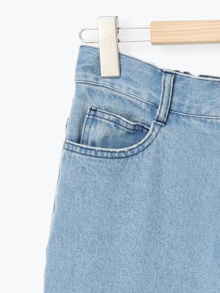 【オーガニックコットン】デニムフレアパンツ（サックスブルー/ブルー/キナリ）｜Samansa Mos2（サマンサ モスモス）通販