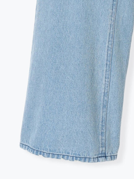 【オーガニックコットン】デニムフレアパンツ（サックスブルー/ブルー/キナリ）｜Samansa Mos2（サマンサ モスモス）通販