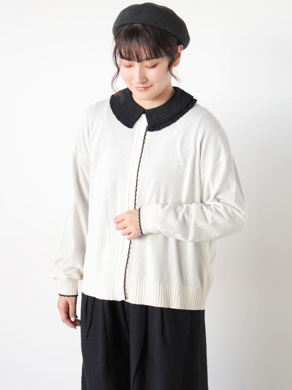 配色スカラップカーディガン（オフホワイト）｜Samansa Mos2（サマンサ モスモス）通販