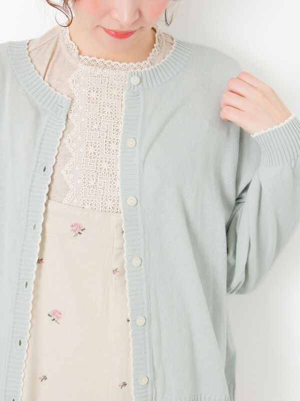 配色スカラップカーディガン（ミント）｜Samansa Mos2（サマンサ モスモス）通販