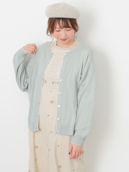 配色スカラップカーディガン（オフホワイト/ブラック/レッド/ミント）｜Samansa Mos2（サマンサ モスモス）通販