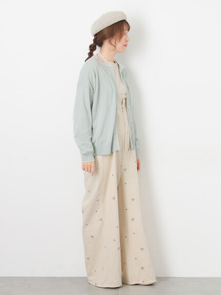 配色スカラップカーディガン（オフホワイト/ブラック/レッド/ミント）｜Samansa Mos2（サマンサ モスモス）通販