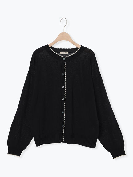 配色スカラップカーディガン（オフホワイト/ブラック/レッド/ミント）｜Samansa Mos2（サマンサ モスモス）通販