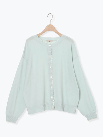 配色スカラップカーディガン（オフホワイト/ブラック/レッド/ミント）｜Samansa Mos2（サマンサ モスモス）通販