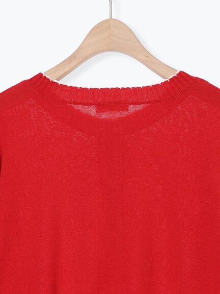 配色スカラップカーディガン（オフホワイト/ブラック/レッド/ミント）｜Samansa Mos2（サマンサ モスモス）通販