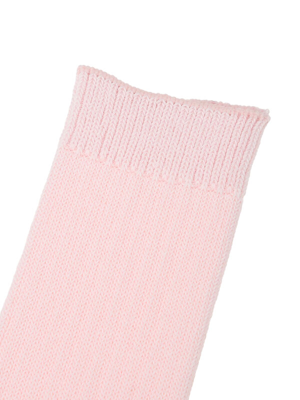 リネン混リブソックス（ピンク/ベージュ/キナリ/レッグウェア/タイツ