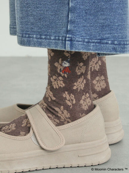 【MOOMIN×SamansaMos2】リトルミイ刺繍花柄ソックス（グレー/ベージュ/ブラウン/ミント）｜Samansa Mos2（サマンサ モスモス）通販