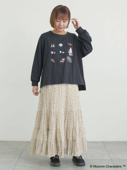 【MOOMIN×SamansaMos2】リトルミイ刺繍花柄ソックス（グレー/ベージュ/ブラウン/ミント）｜Samansa Mos2（サマンサ モスモス）通販