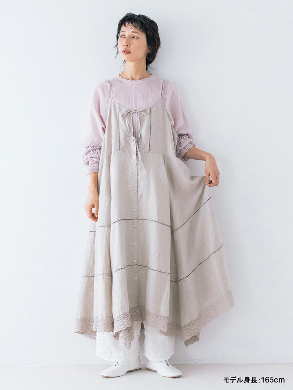 【kazumi×Samansa Mos2】前後着キャミワンピース（オフホワイト/ブラック/ピンク/ベージュ）｜Samansa Mos2（サマンサ モスモス）通販