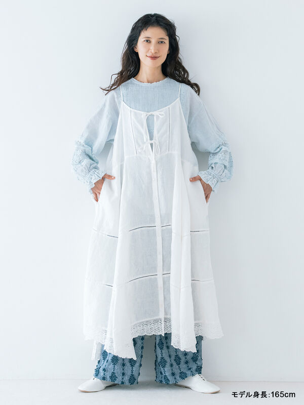 kazumi×Samansa Mos2】前後着キャミワンピース（オフホワイト/ブラック