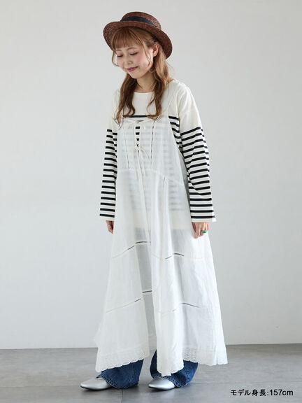 【kazumi×Samansa Mos2】前後着キャミワンピース（オフホワイト/ブラック/ピンク/ベージュ）｜Samansa Mos2（サマンサ モスモス）通販