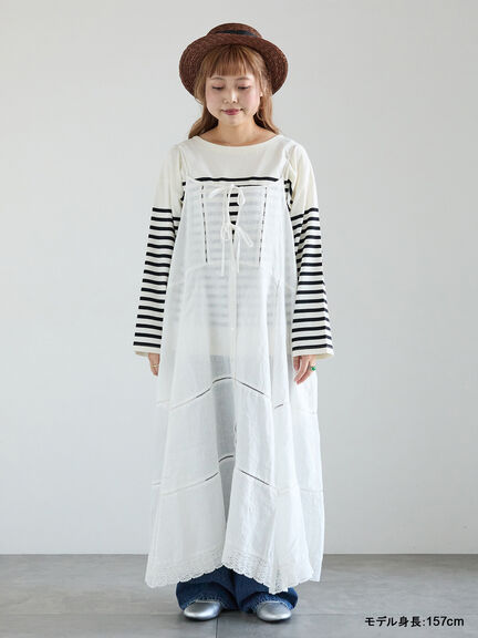 【kazumi×Samansa Mos2】前後着キャミワンピース（オフホワイト/ブラック/ピンク/ベージュ）｜Samansa Mos2（サマンサ モスモス）通販