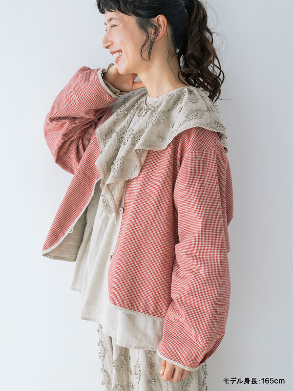 kazumi×Samansa Mos2】リバーシブルジャケット（ブラック/レッド