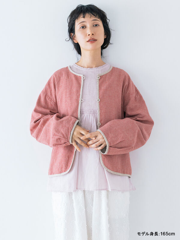 kazumi×Samansa Mos2】リバーシブルジャケット（ブラック/レッド