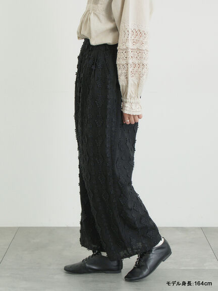 【kazumi×Samansa Mos2】3D刺繍パンツ（オフホワイト/ブラック/ベージュ/ネイビー）｜Samansa Mos2（サマンサ モスモス）通販