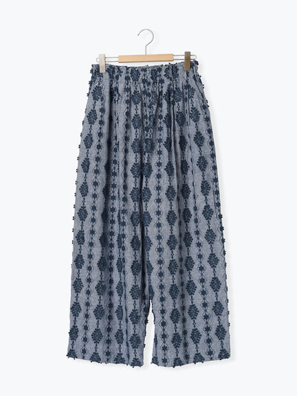 【kazumi×Samansa Mos2】3D刺繍パンツ（オフホワイト/ブラック/ベージュ/ネイビー）｜Samansa Mos2（サマンサ モスモス）通販