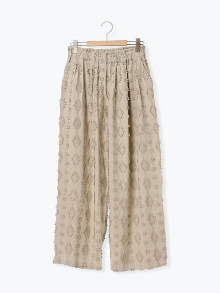 【kazumi×Samansa Mos2】3D刺繍パンツ（オフホワイト/ブラック/ベージュ/ネイビー）｜Samansa Mos2（サマンサ モスモス）通販