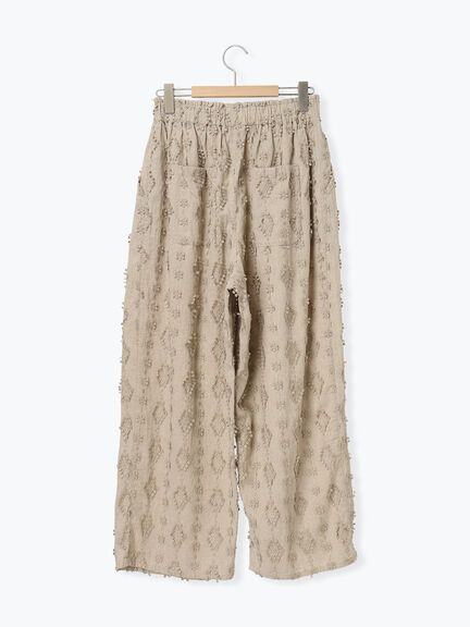 【kazumi×Samansa Mos2】3D刺繍パンツ（オフホワイト/ブラック/ベージュ/ネイビー）｜Samansa Mos2（サマンサ モスモス）通販