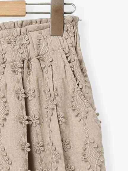 【kazumi×Samansa Mos2】3D刺繍パンツ（オフホワイト/ブラック/ベージュ/ネイビー）｜Samansa Mos2（サマンサ モスモス）通販