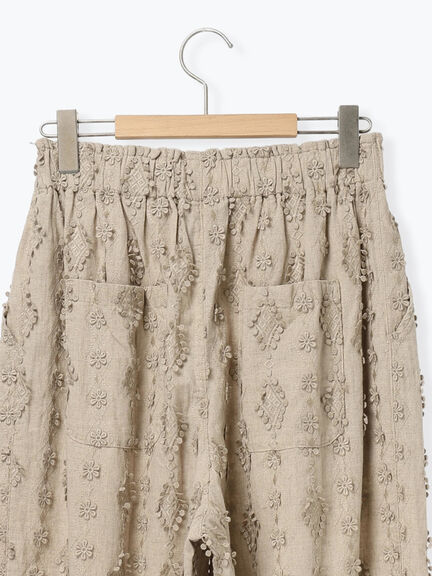 【kazumi×Samansa Mos2】3D刺繍パンツ（オフホワイト/ブラック/ベージュ/ネイビー）｜Samansa Mos2（サマンサ モスモス）通販