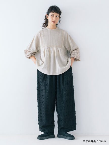 【kazumi×Samansa Mos2】袖レース前後着ブラウス（オフホワイト/ブラック/ピンク/ベージュ/ブルー）｜Samansa Mos2（サマンサ モスモス）通販