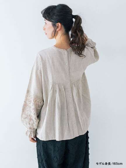 【kazumi×Samansa Mos2】袖レース前後着ブラウス（オフホワイト/ブラック/ピンク/ベージュ/ブルー）｜Samansa Mos2（サマンサ モスモス）通販