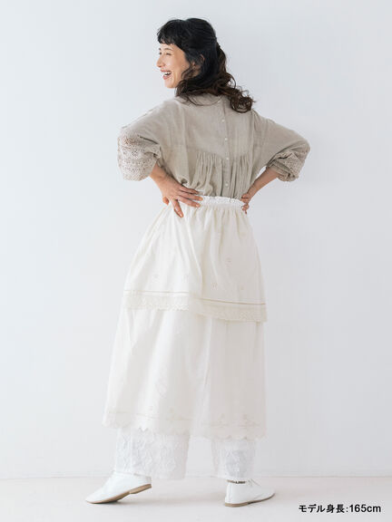 【kazumi×Samansa Mos2】袖レース前後着ブラウス（オフホワイト/ブラック/ピンク/ベージュ/ブルー）｜Samansa Mos2（サマンサ モスモス）通販