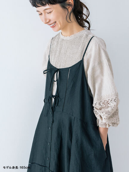 【kazumi×Samansa Mos2】袖レース前後着ブラウス（オフホワイト/ブラック/ピンク/ベージュ/ブルー）｜Samansa Mos2（サマンサ モスモス）通販