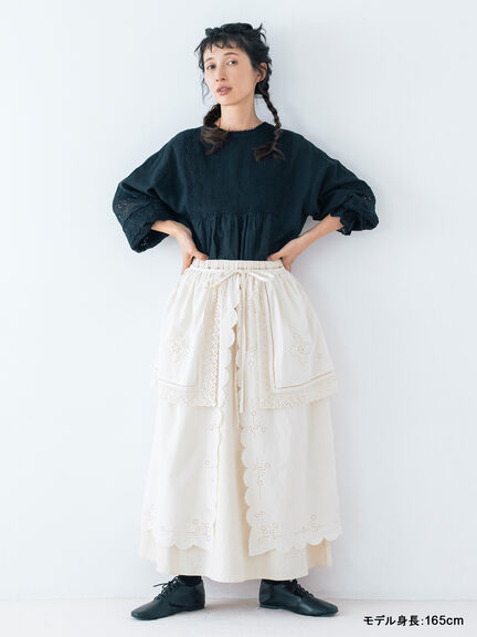 【kazumi×Samansa Mos2】袖レース前後着ブラウス（オフホワイト/ブラック/ピンク/ベージュ/ブルー）｜Samansa Mos2（サマンサ モスモス）通販