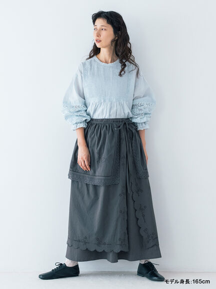 【kazumi×Samansa Mos2】袖レース前後着ブラウス（オフホワイト/ブラック/ピンク/ベージュ/ブルー）｜Samansa Mos2（サマンサ モスモス）通販