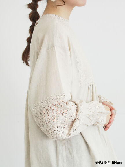 【kazumi×Samansa Mos2】袖レース前後着ブラウス（オフホワイト/ブラック/ピンク/ベージュ/ブルー）｜Samansa Mos2（サマンサ モスモス）通販