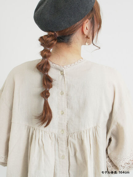 【kazumi×Samansa Mos2】袖レース前後着ブラウス（オフホワイト/ブラック/ピンク/ベージュ/ブルー）｜Samansa Mos2（サマンサ モスモス）通販