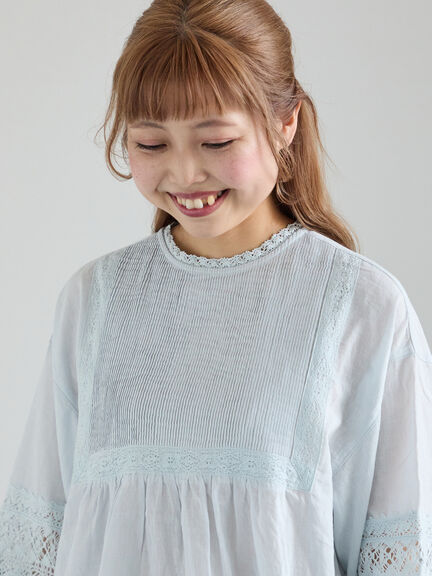 【kazumi×Samansa Mos2】袖レース前後着ブラウス（オフホワイト/ブラック/ピンク/ベージュ/ブルー）｜Samansa Mos2（サマンサ モスモス）通販