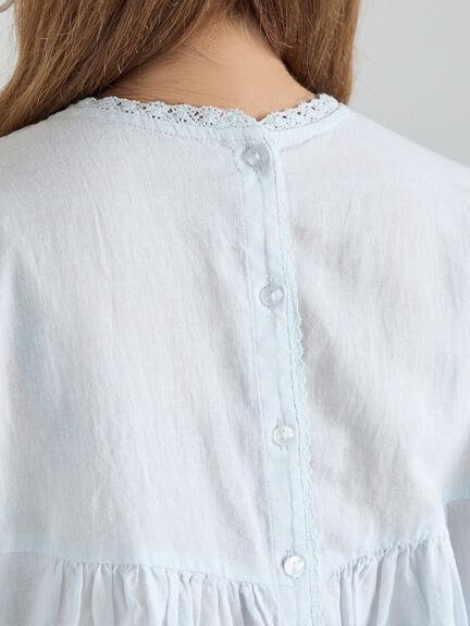 【kazumi×Samansa Mos2】袖レース前後着ブラウス（オフホワイト/ブラック/ピンク/ベージュ/ブルー）｜Samansa Mos2（サマンサ モスモス）通販