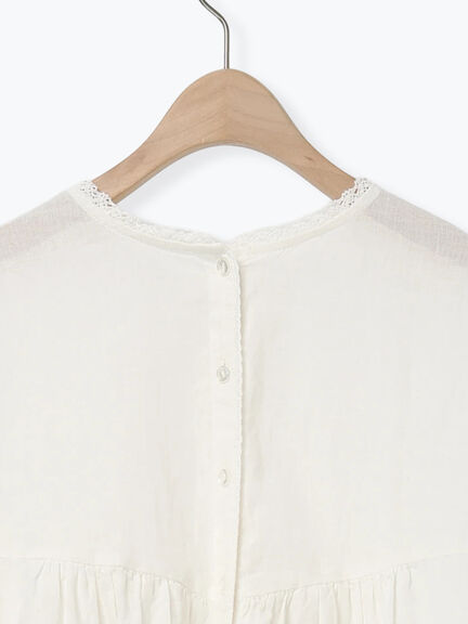 【kazumi×Samansa Mos2】袖レース前後着ブラウス（オフホワイト/ブラック/ピンク/ベージュ/ブルー）｜Samansa Mos2（サマンサ モスモス）通販