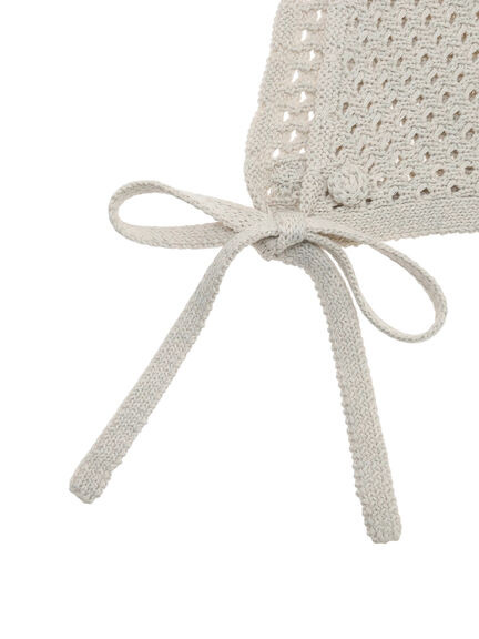 ポンポン付きボンネット（ベージュ/キナリ）｜Samansa Mos2（サマンサ モスモス）通販