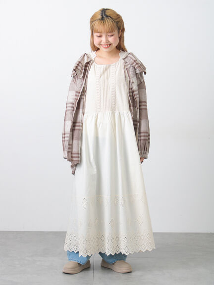 【抗菌防臭】スカラップレースペチワンピース（オフホワイト/ブラック/ベージュ）｜Samansa Mos2（サマンサ モスモス）通販