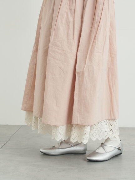 【抗菌防臭】スカラップレースペチワンピース（オフホワイト/ブラック/ベージュ）｜Samansa Mos2（サマンサ モスモス）通販