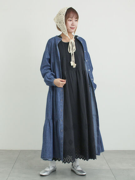 【抗菌防臭】スカラップレースペチワンピース（オフホワイト/ブラック/ベージュ）｜Samansa Mos2（サマンサ モスモス）通販