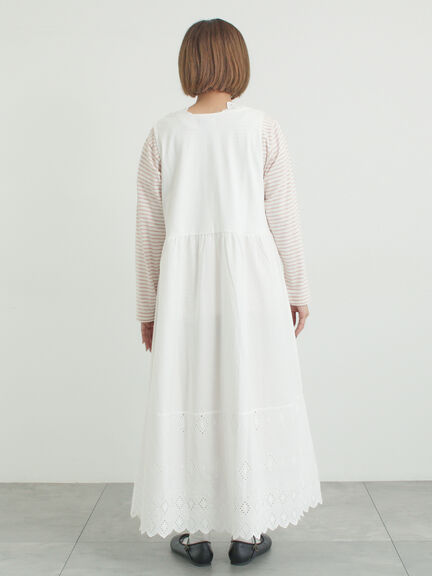 【抗菌防臭】スカラップレースペチワンピース（オフホワイト/ブラック/ベージュ）｜Samansa Mos2（サマンサ モスモス）通販