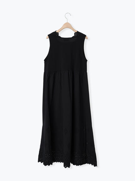 【抗菌防臭】スカラップレースペチワンピース（オフホワイト/ブラック/ベージュ）｜Samansa Mos2（サマンサ モスモス）通販