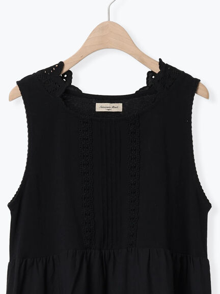 【抗菌防臭】スカラップレースペチワンピース（オフホワイト/ブラック/ベージュ）｜Samansa Mos2（サマンサ モスモス）通販