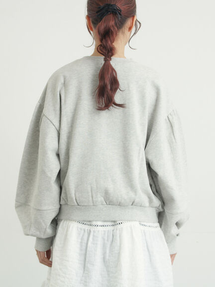 裏毛CAT柄パーツレース付スウェット（オフホワイト/グレー/ミント）｜Samansa Mos2（サマンサ モスモス）通販