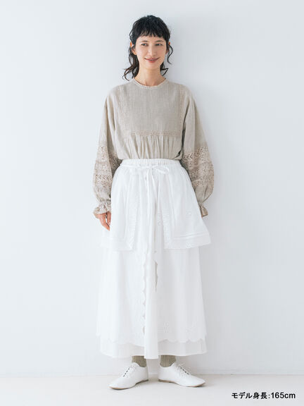 【kazumi×Samansa Mos2】エプロンスカート（オフホワイト/チャコールグレー/キナリ）｜Samansa Mos2（サマンサ モスモス）通販
